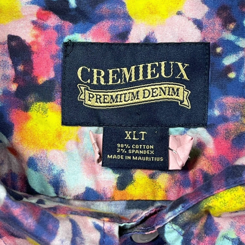 Cremieux‎ Floral Button Down Shirt Mens XLT Multi Color Psychedelic Watercolor - Picture 2 of 10